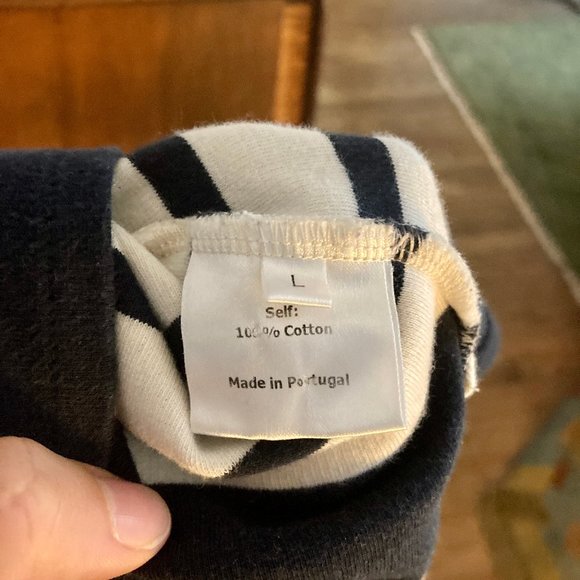 La Ligne French Navy Striped 100% Cotton Tee - Size Large - Picture 6 of 9